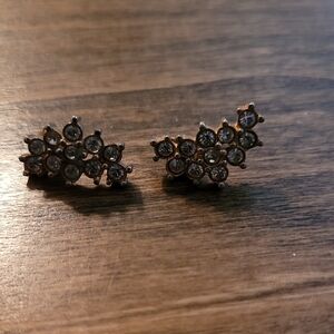 Ee Vintage Gold and Silver Cluster Earrings